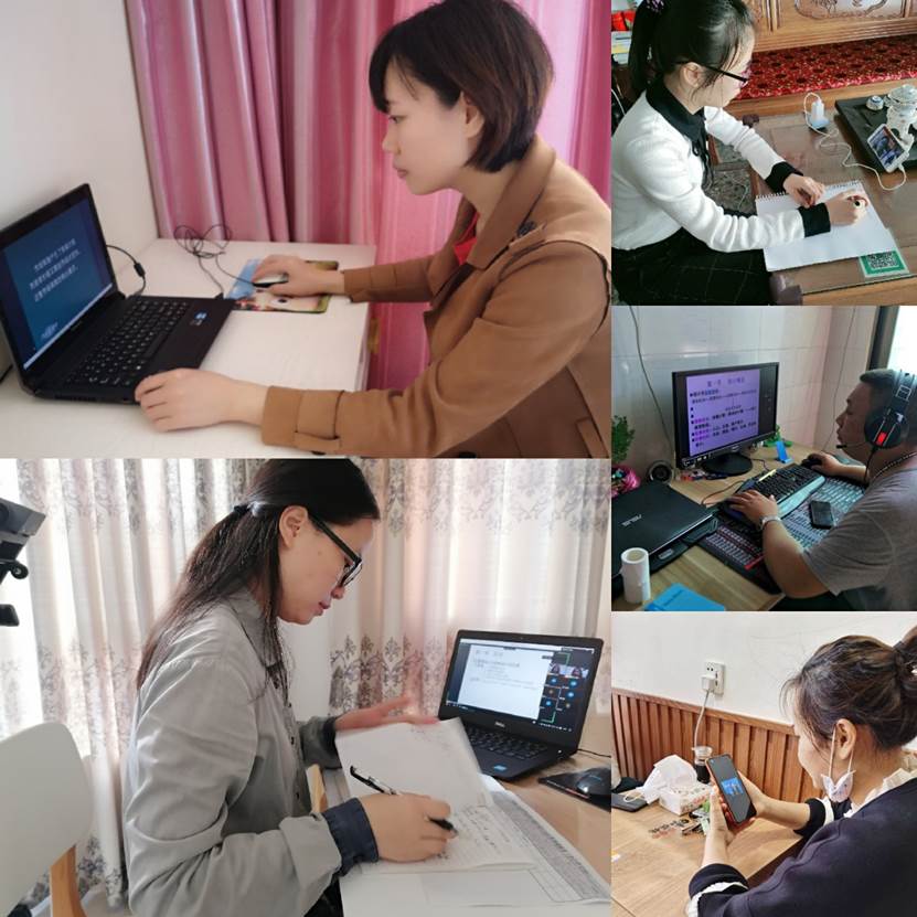 说明: A group of people sitting at a desk using a computerDescription automatically generated
